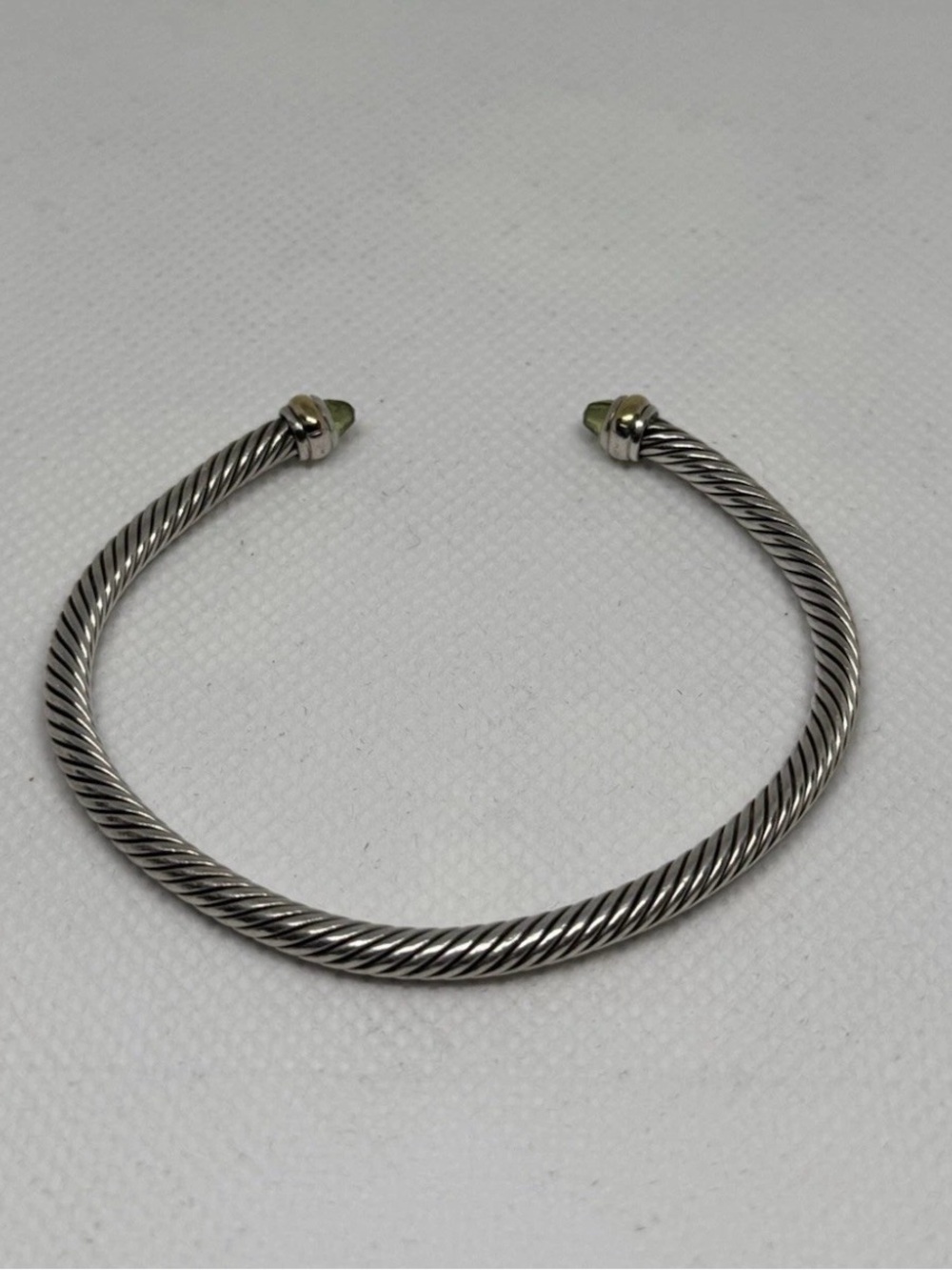 David Yurman Cable Classic 4mm Peridot 14k Gold Sterling Bracelet M READ - Picture 6 of 16